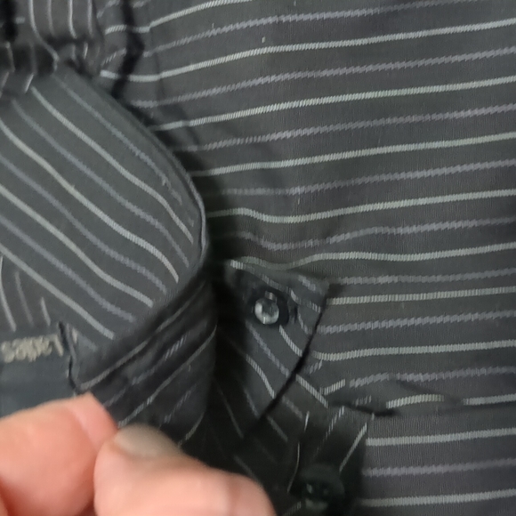 🆕 NORTH END Ladies Blouse Black strip Button front SZ L long sleeve Shirt Top - Picture 6 of 10